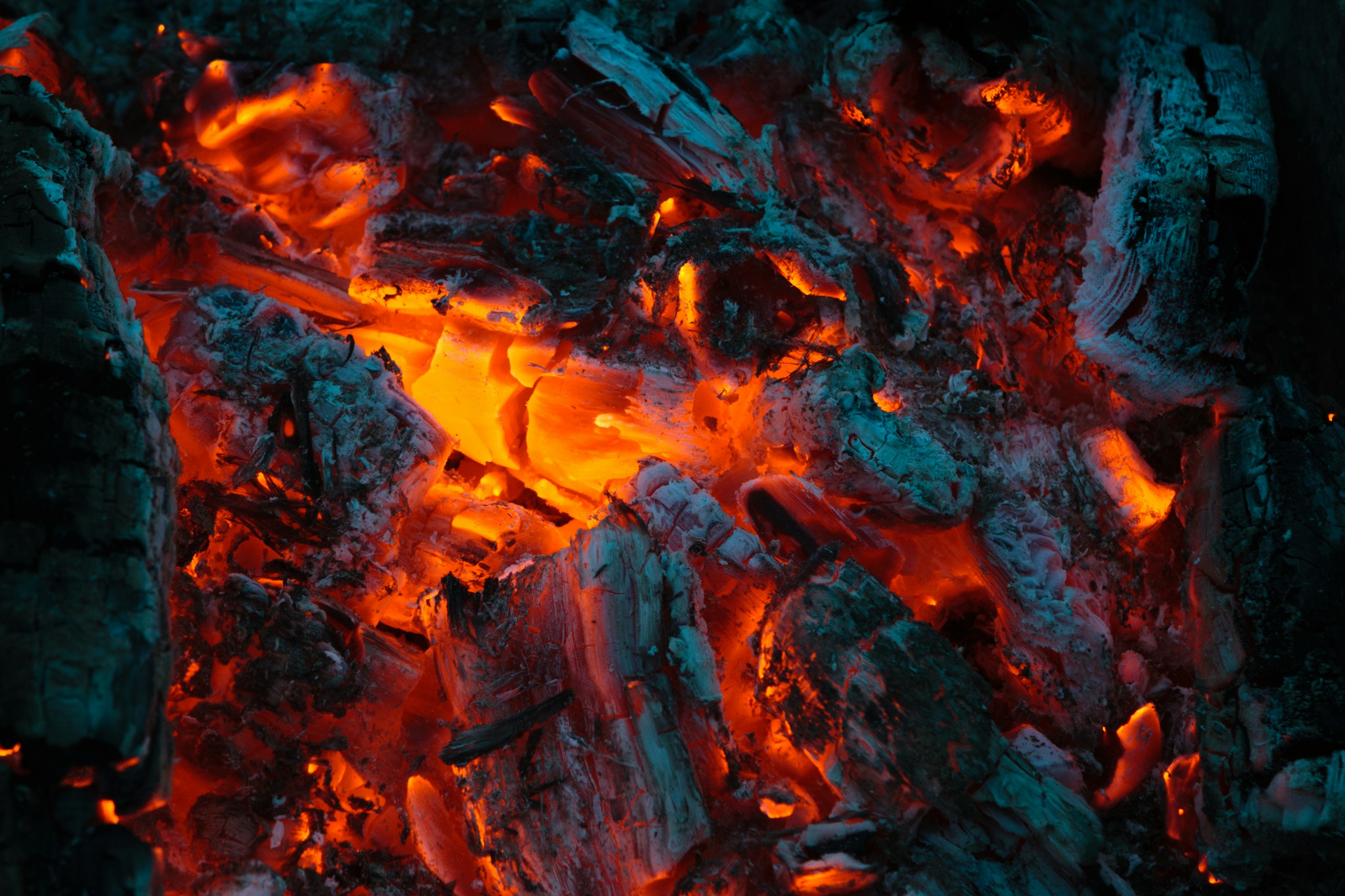 Hardwood charcoal in production kilns