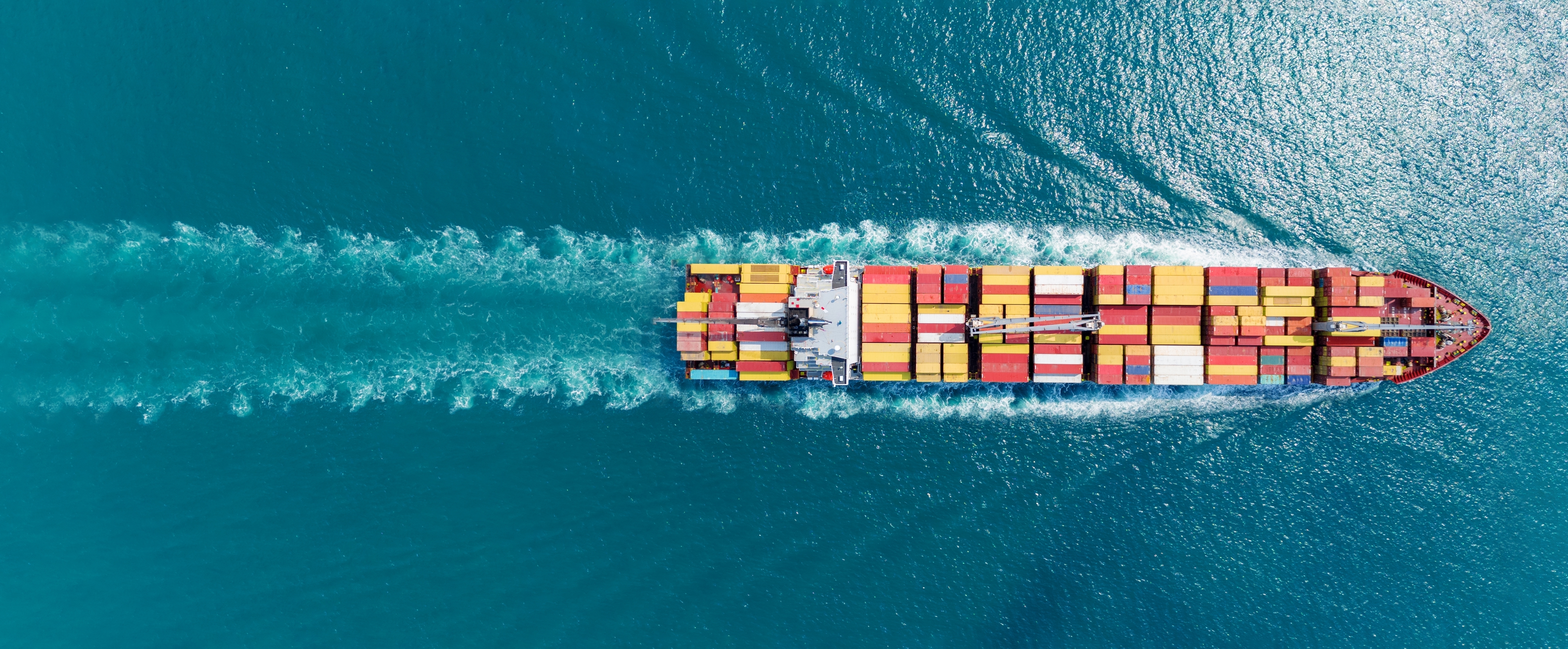 Aerial view of shipping container terminal